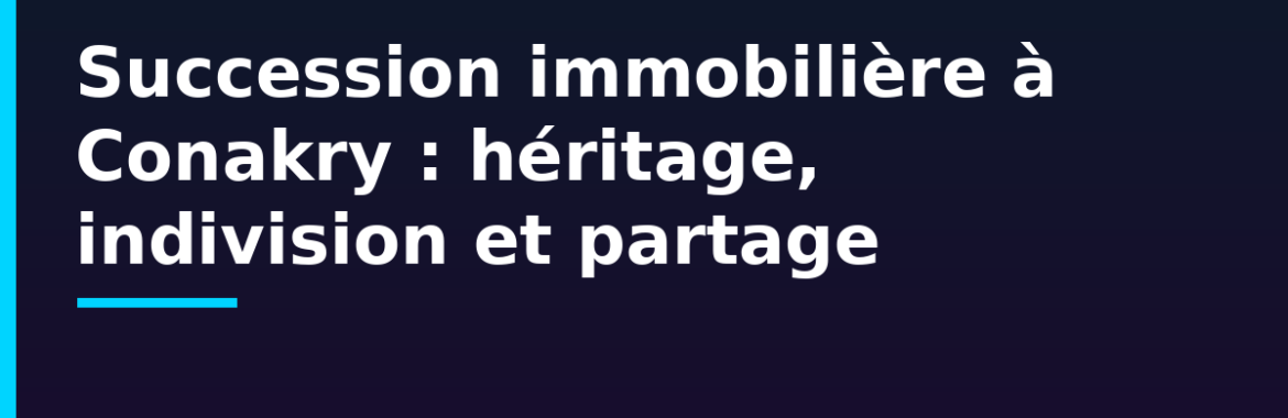 Succession immobilière en Guinée : héritage, indivision et partage d&rsquo;un bien à Conakry