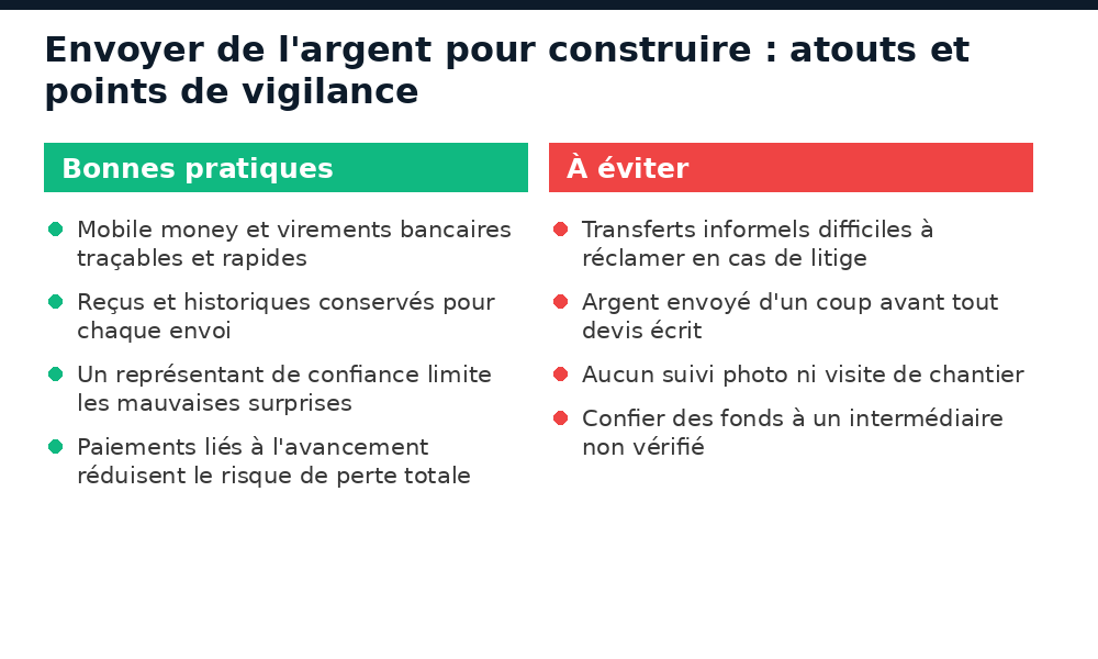 Envoyer de l'argent pour construire en Guinée : bonnes pratiques et pièges à éviter
