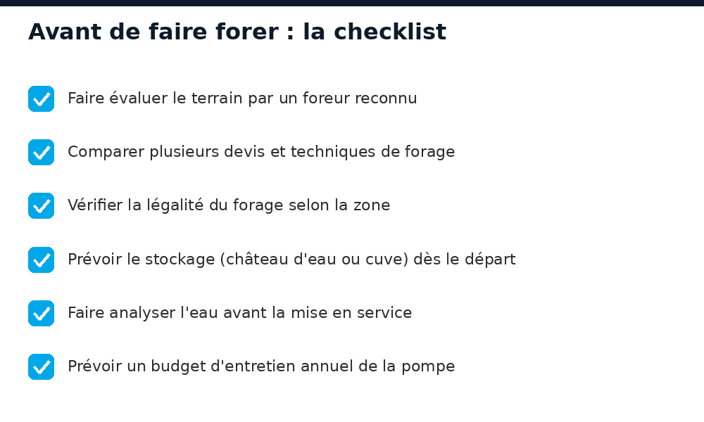 Checklist à vérifier avant de faire forer un puits ou un forage à Conakry