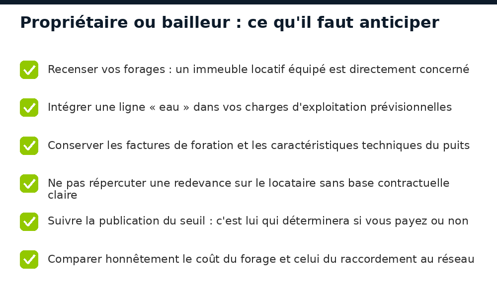 Ce qu'un propriétaire ou bailleur guinéen doit anticiper face à la redevance annoncée sur les forages privés