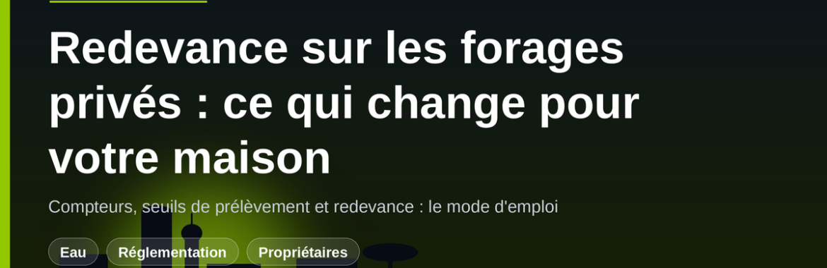 Redevance sur les forages privés en Guinée : compteurs, seuils, coût — ce que cela change pour votre maison
