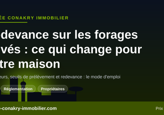 Redevance sur les forages privés en Guinée : compteurs, seuils, coût — ce que cela change pour votre maison