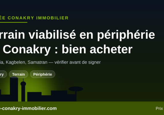 Acheter un terrain viabilisé en périphérie de Conakry : les vérifications avant de signer